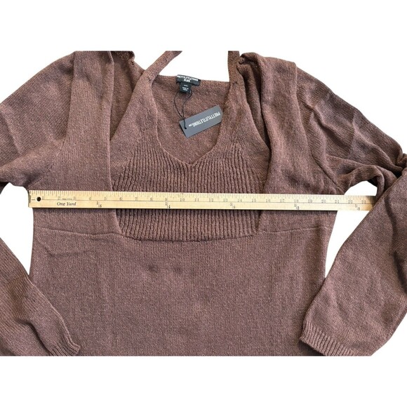 PrettyLittleThing Halter Neck Knitted Sweater Dress Women's Size ~22 Chocolate - Picture 4 of 16
